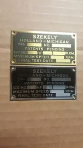 Szekely Aircraft Engine data plate Acid Etched Brass or Nickel 1930s CHOICE
